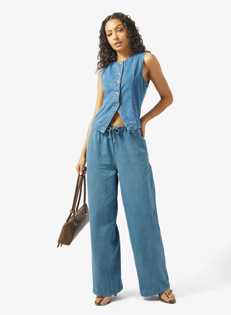 جينجر Mid Rise Straight Fit Pullon Jeans